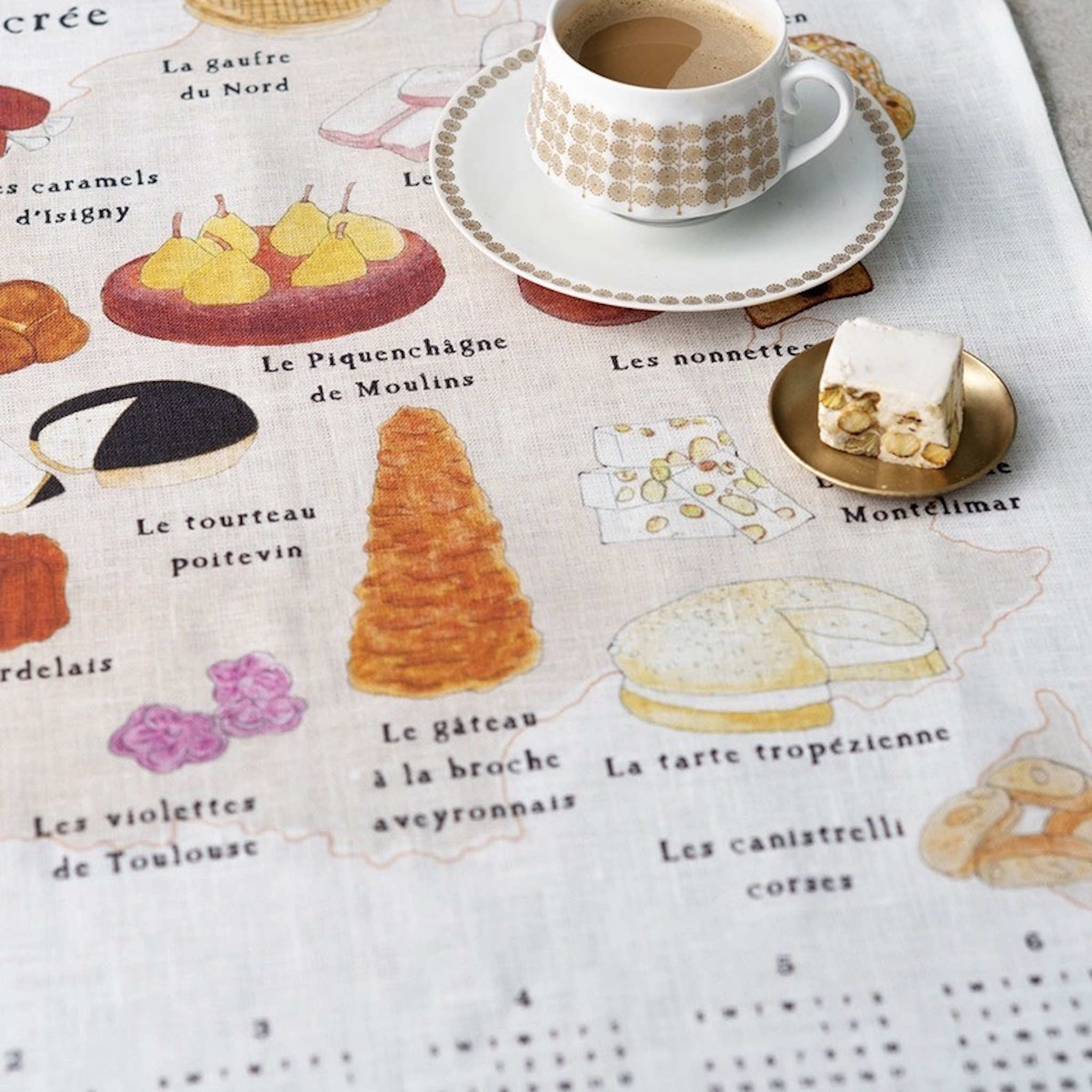 2025 linen calendar dish cloth