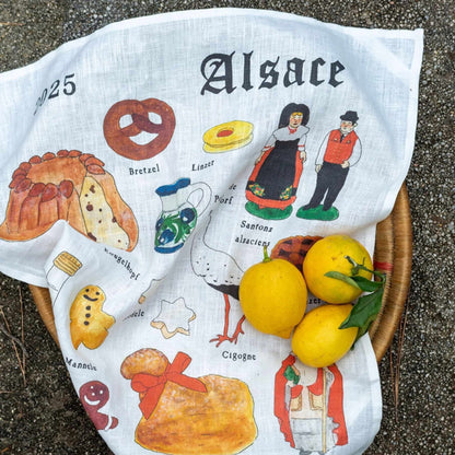 2025 calendar dish cloth, Alsace specialties