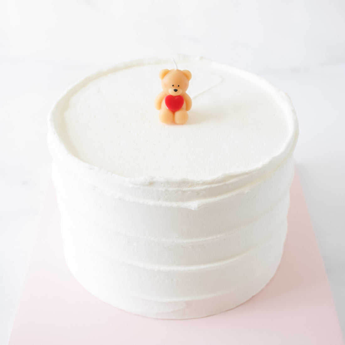 birthday cake candle, red heart bear