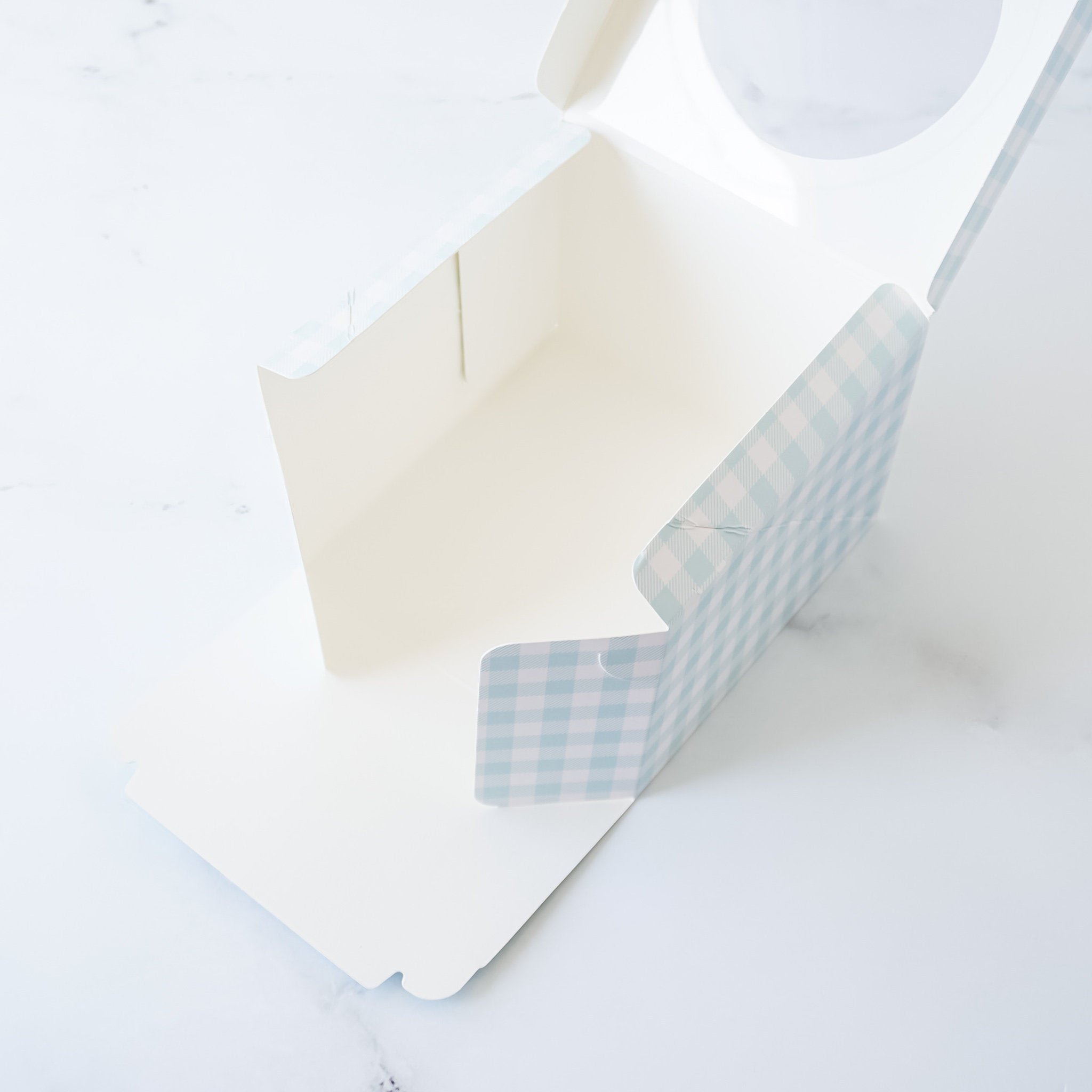 blue gingham cookie box