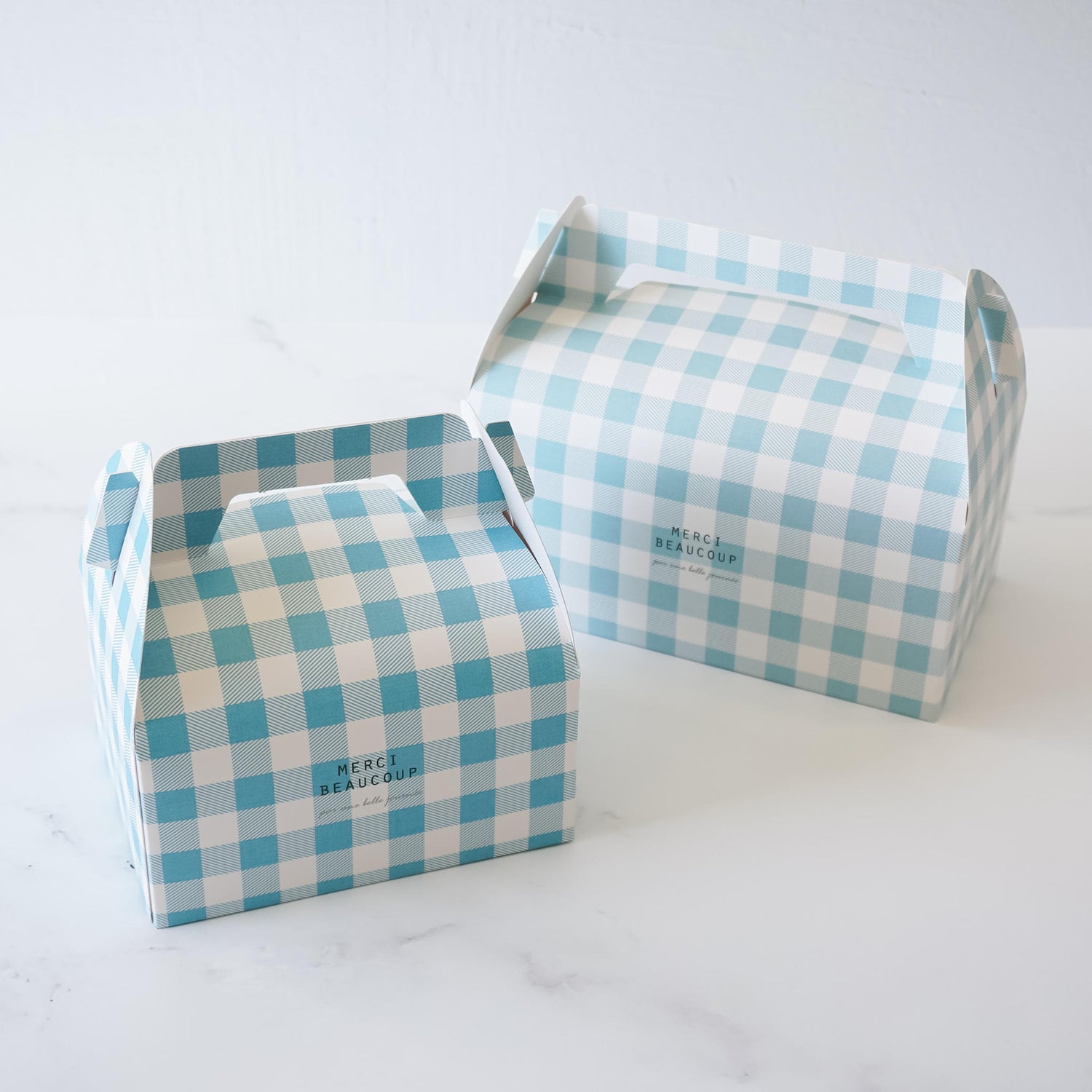 blue gingham gable boxes