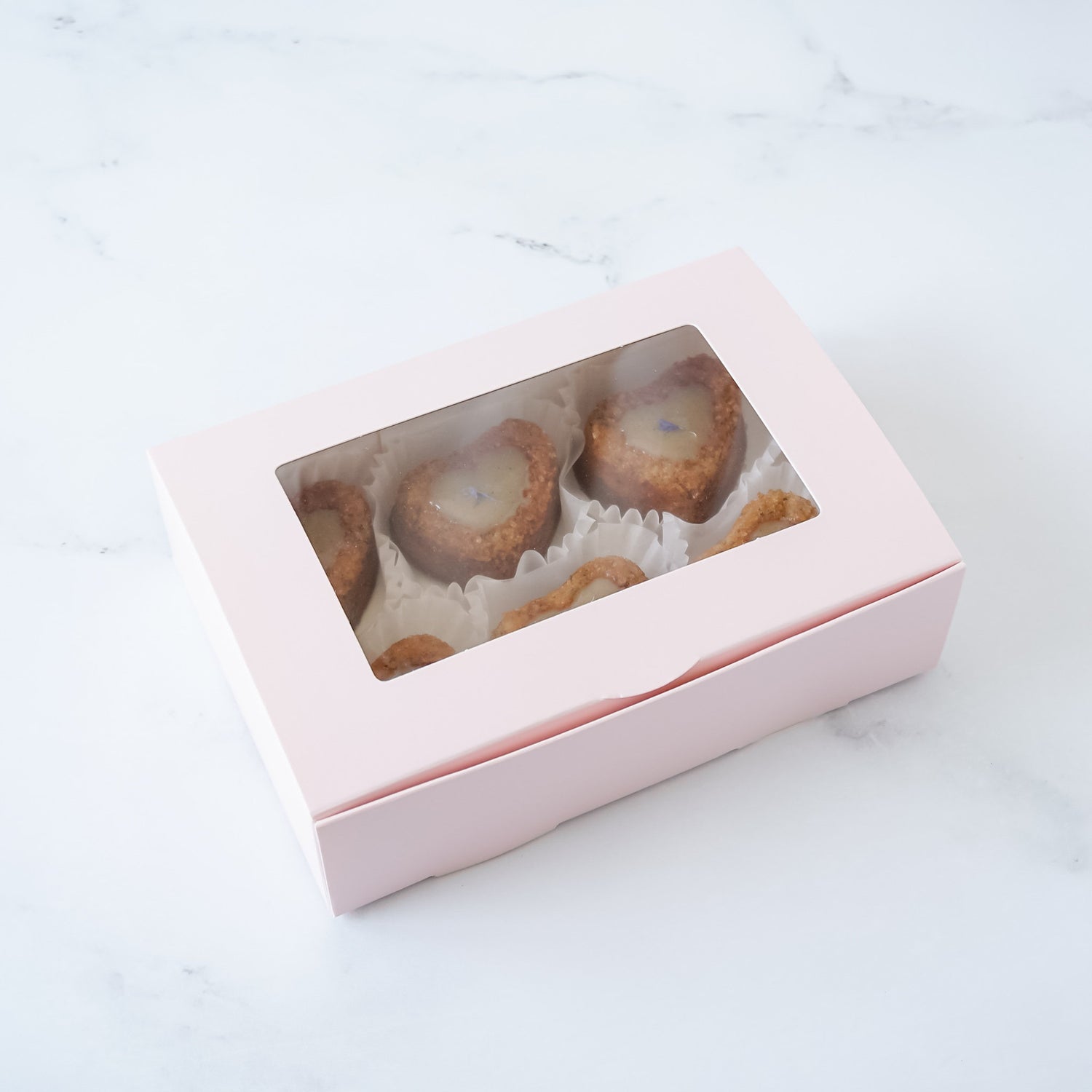 cookie box with window in blush pink