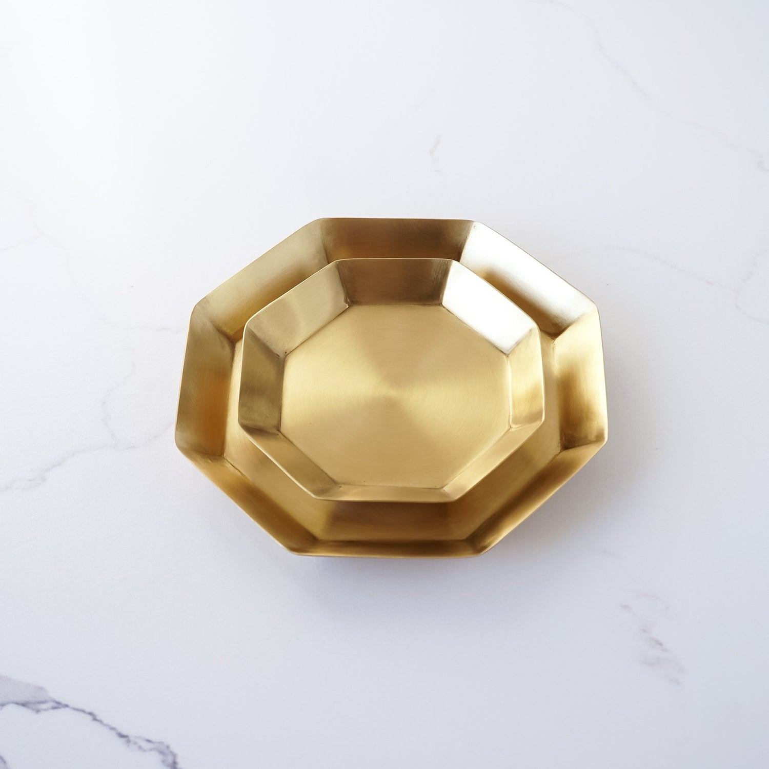 brass serving tray, octagon, small, medium