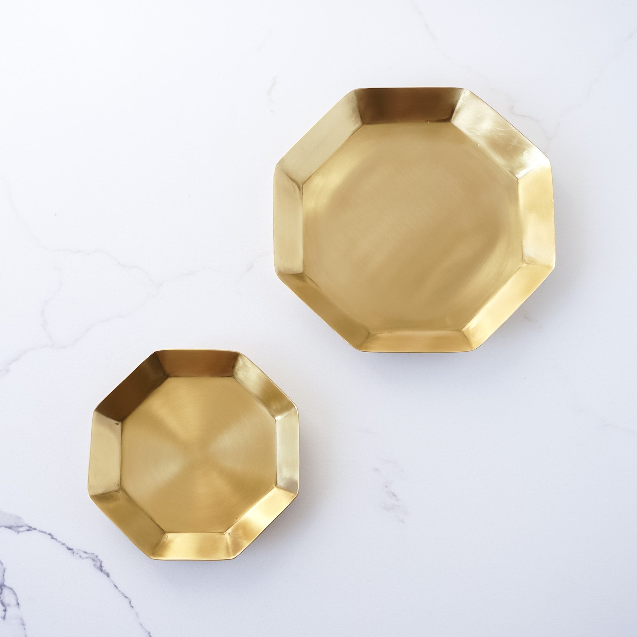 octagon shaped brass tray in small and medium