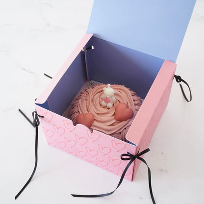 cookie box with satin ribbon