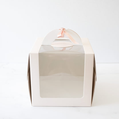 ivory tall cake box with window