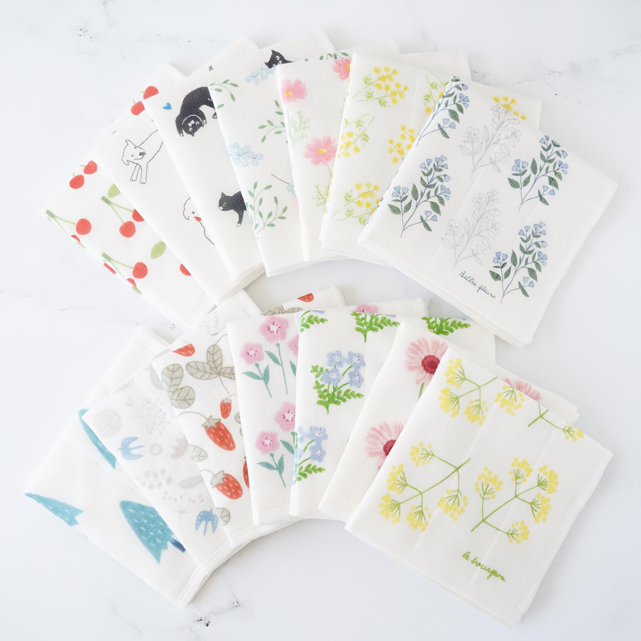 Japanese dish cloths in 14 patterns