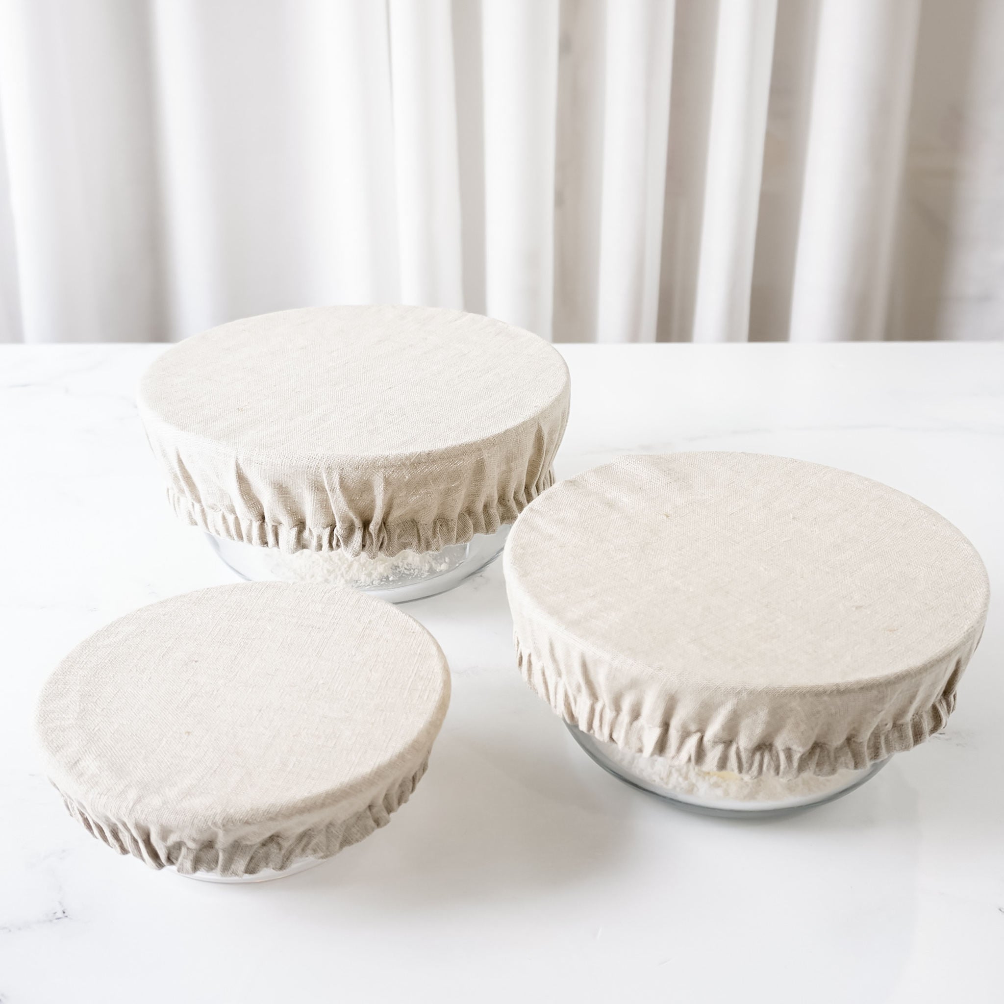 linen bowl covers in natural