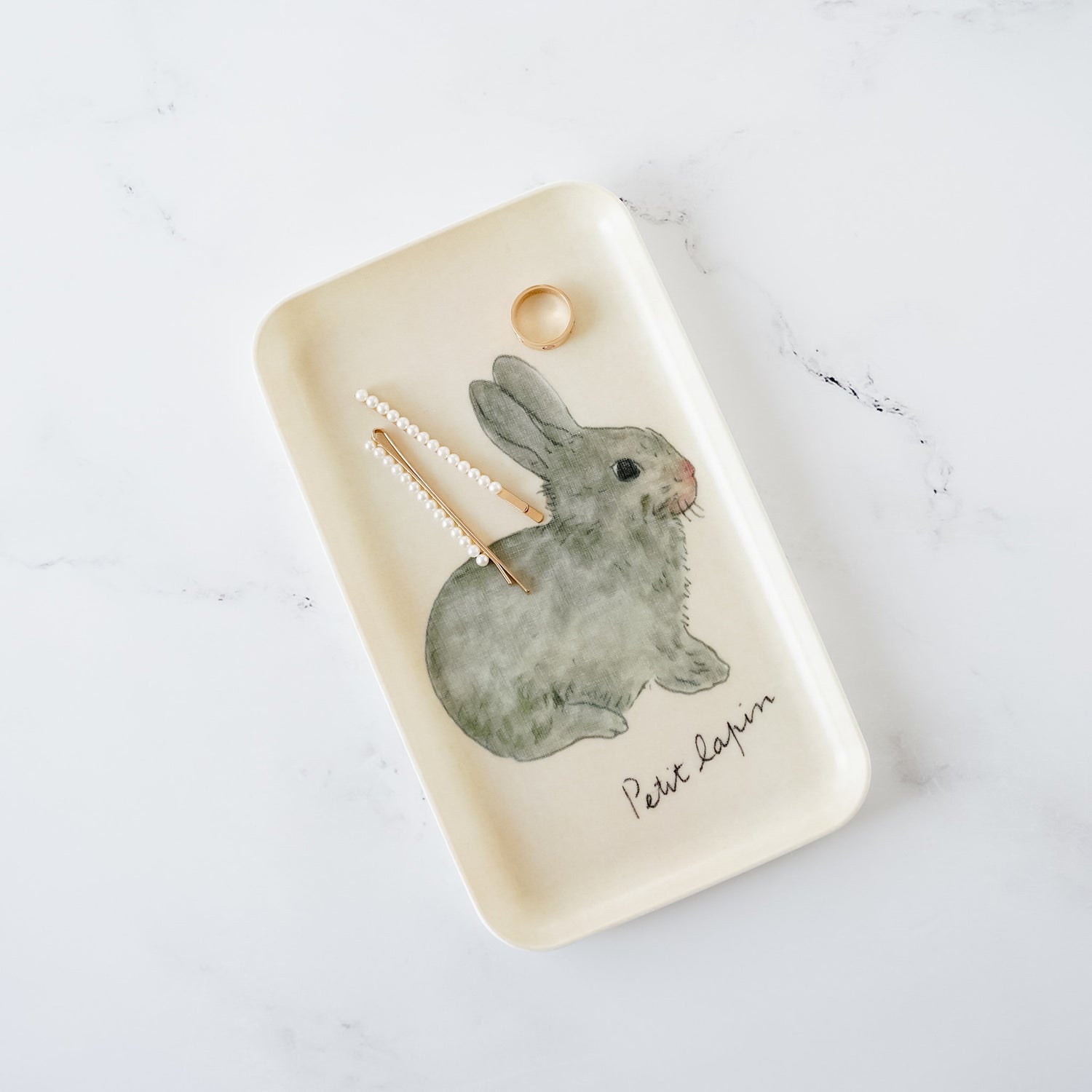 bunny linen coated tray