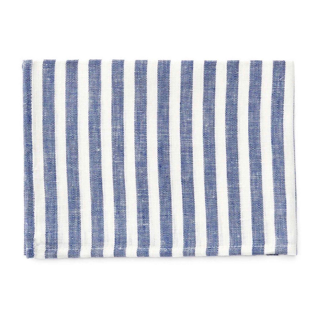 linen dish cloth in blue/white stripe