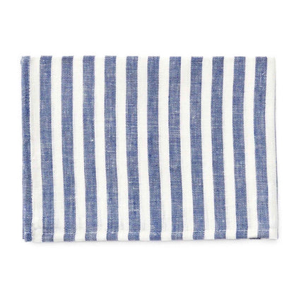 linen dish cloth in blue/white stripe