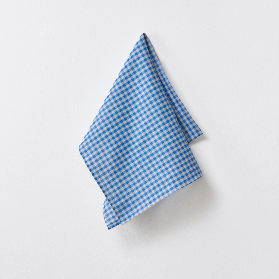 linen dishcloth in blue/ivory gingham check