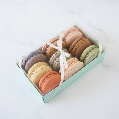 macaron box in mint green