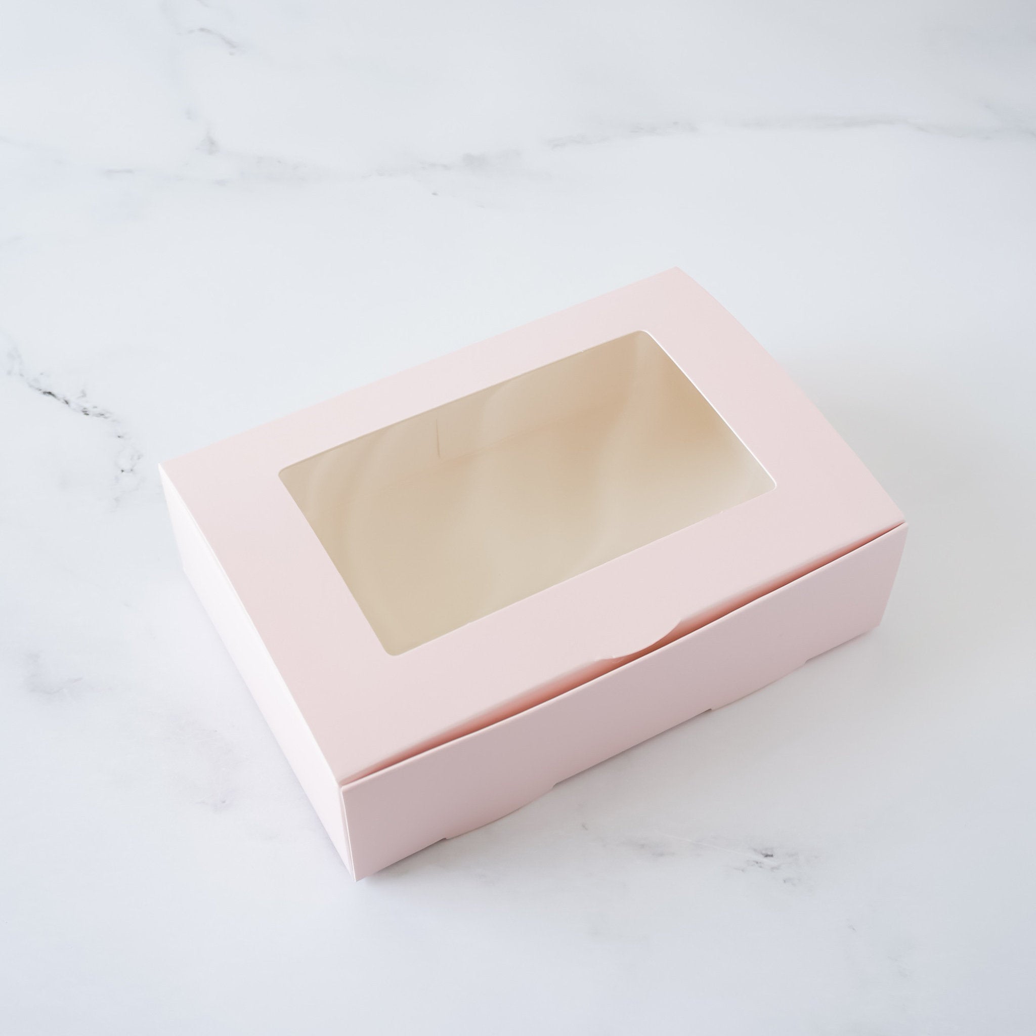pink bakery box with window