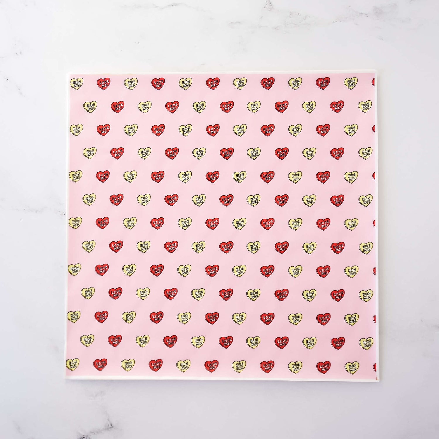 pink heart printed deli paper