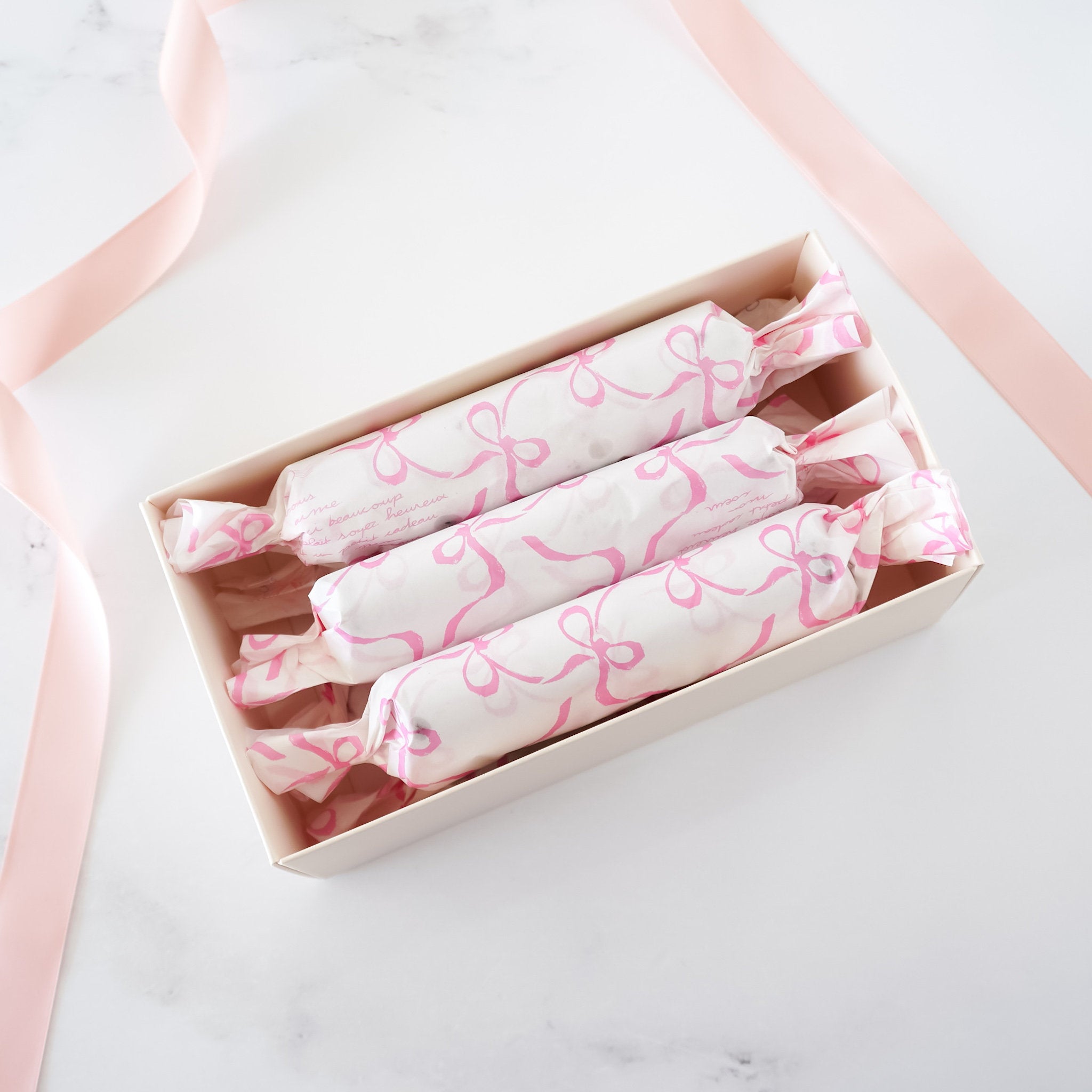 pink ribbon bow deli paper