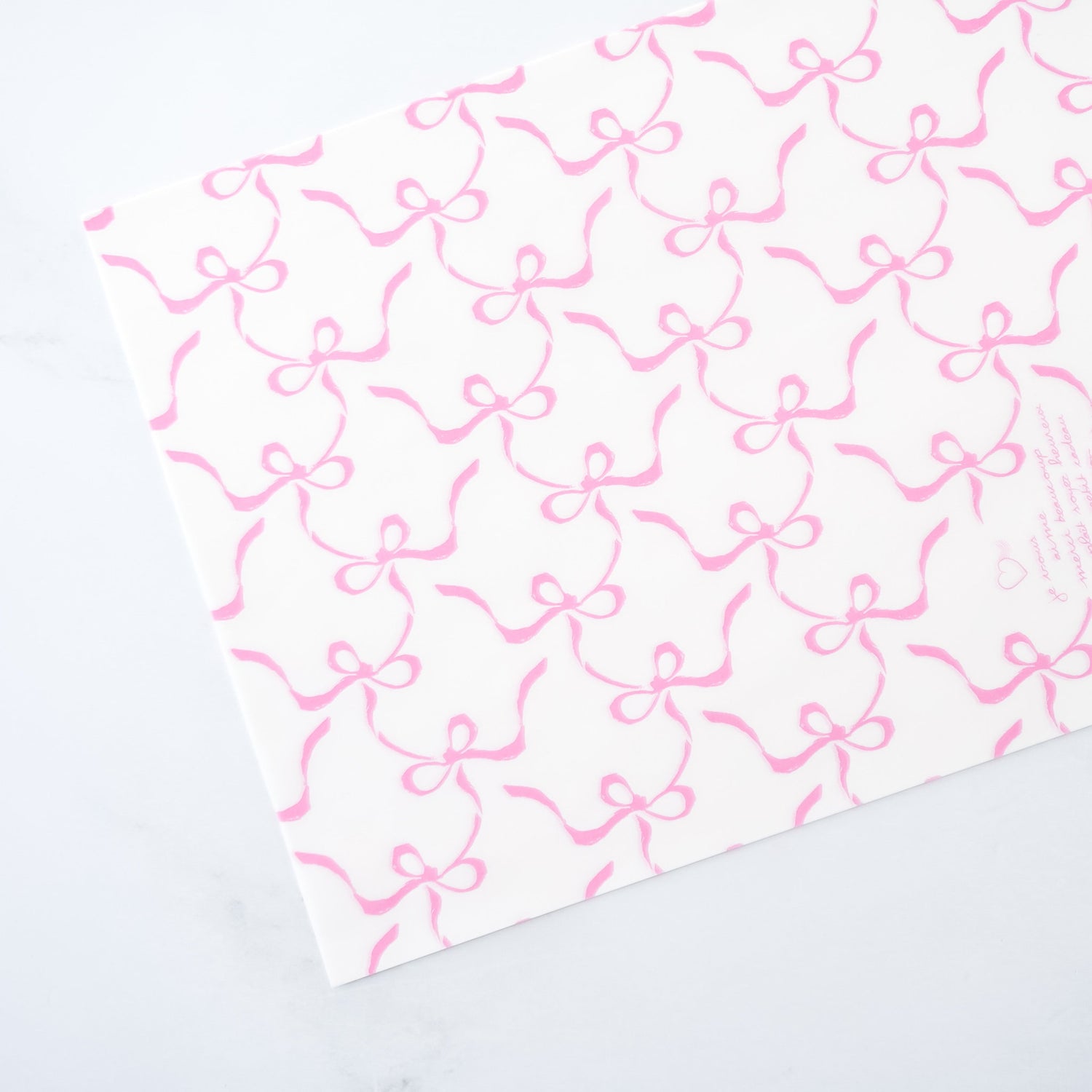 pink ribbon bow printed deli paper