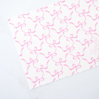 pink ribbon bow printed deli paper