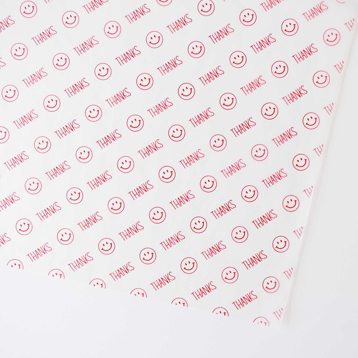 clear red smile printed parchment paper