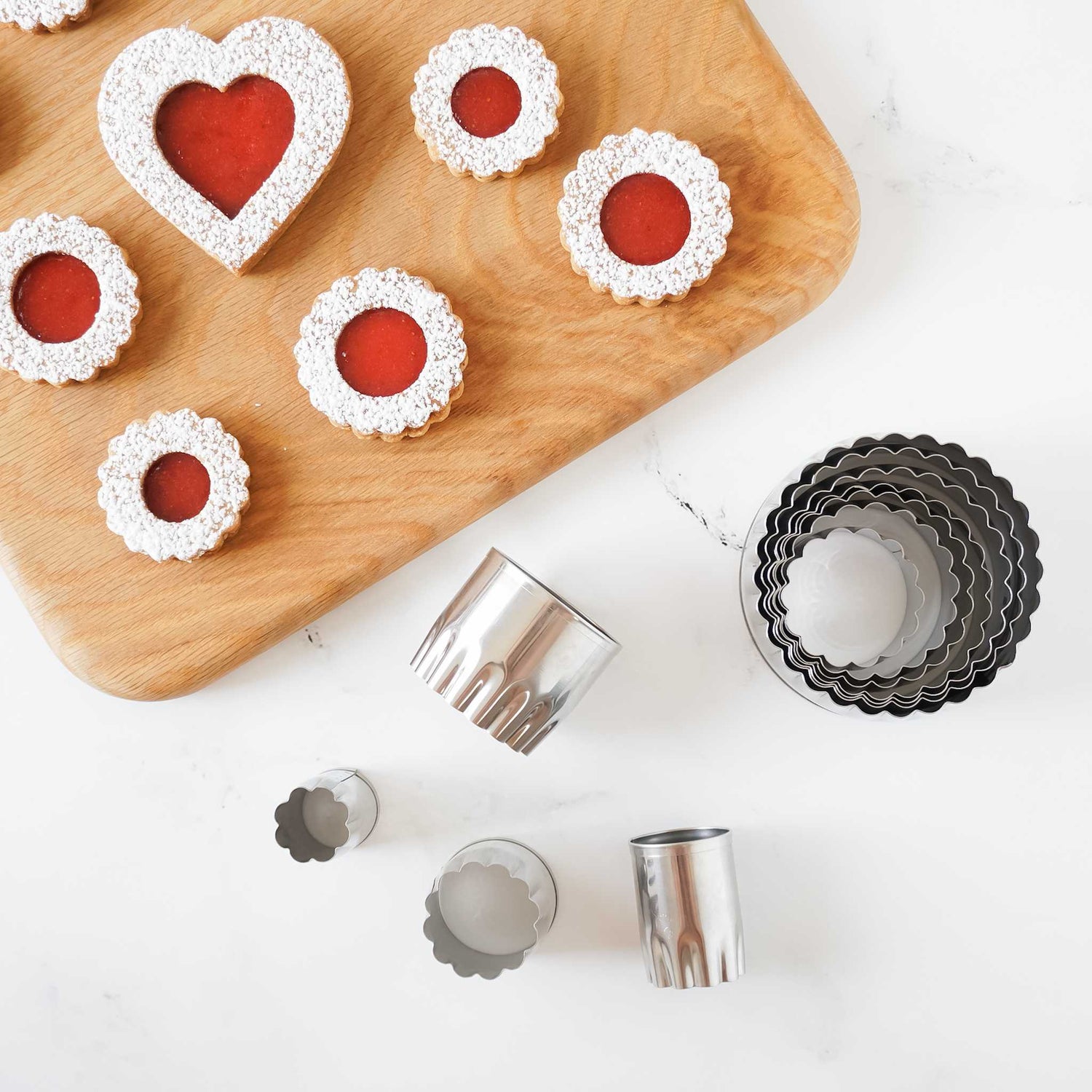 cookie cutters, linzer cookies